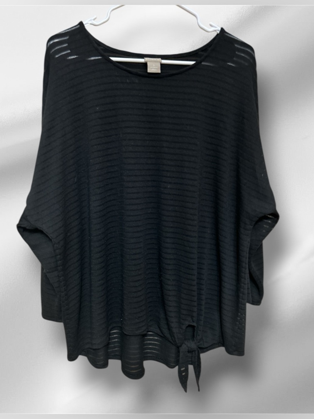 💜Half Off💜CHICOS Black Striped Top Size 3 EUC